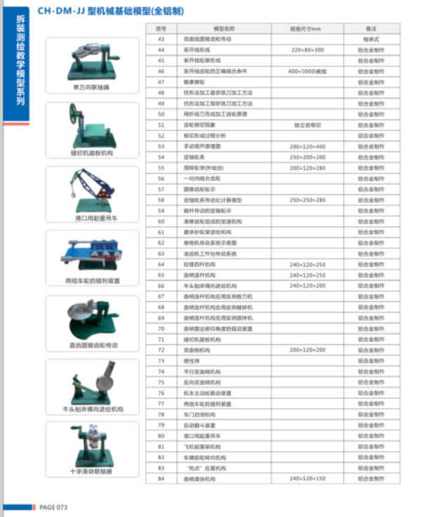 CH-DM-JJ型機械基礎模型（全鋁制）